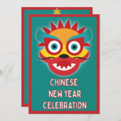 Chinese Dragon Nieuwjaar Kaart (Voorkant / Achterkant)