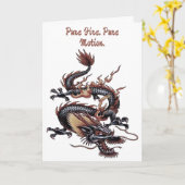 Chinese Dragon Painting Isolated Cut Out Kaart (Gele Bloem)