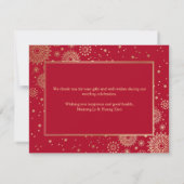 Chinese Dragon Phoenix bruiloft Bedankkaart (Achterkant)
