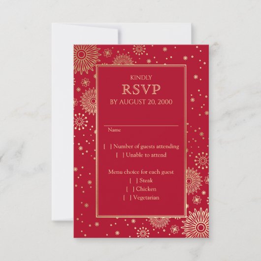 Chinese Dragon Phoenix bruiloft RSVP Kaartje (Voorkant)