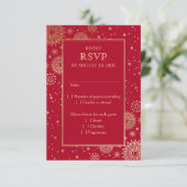 Chinese Dragon Phoenix bruiloft RSVP Kaartje (Staand voorkant)