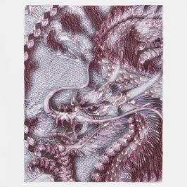Chinese dragon Platinum Kunst Fleece Deken