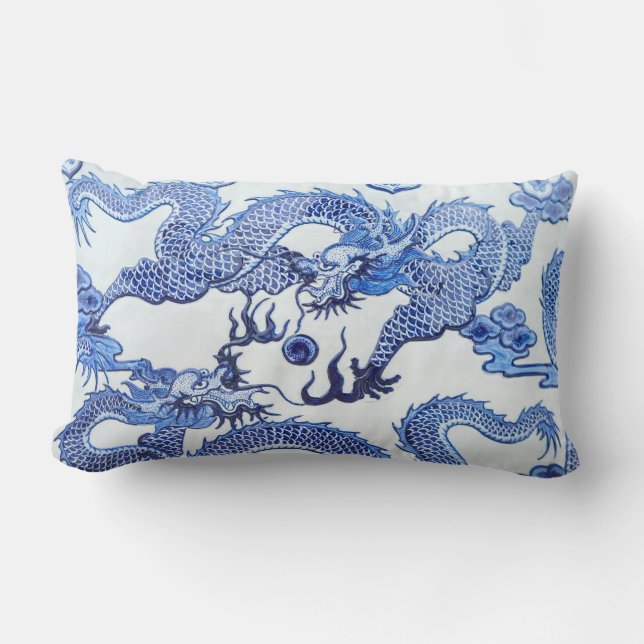Chinese Dragon Print Pillow Kussen (Voorkant)