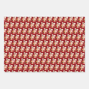 Chinese Dragon Red Gold Golden Zodiac Aziatisch Inpakpapier Vel