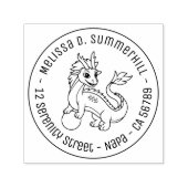 Chinese Dragon Round Address Zelfinktende Stempel (Design)