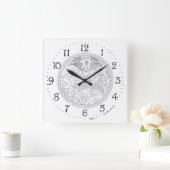 Chinese Dragon Square Wall klok (Huis)