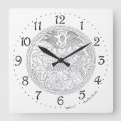 Chinese Dragon Square Wall klok (Voorkant)