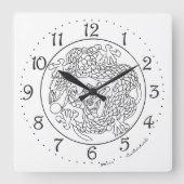 Chinese Dragon Square Wall klok (Voorkant)