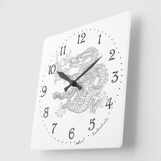 Chinese Dragon Square Wall klok (Hoek)