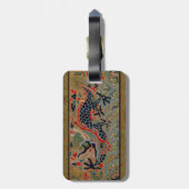 Chinese Dragon Symbol Antique Asian Bagagelabel (Achterkant verticaal)