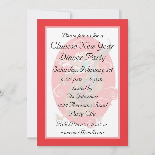 Chinese Dragon uitnodiging (Voorkant)