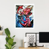 Chinese Dragon Wall Art Print van William Zierfus (Thuiskantoor)