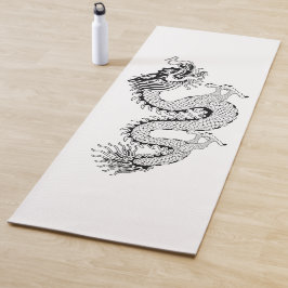 Chinese dragon White Black Yogamat