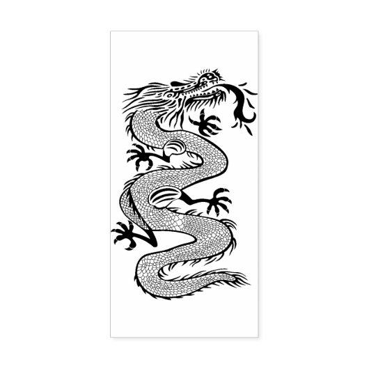 Chinese dragon Wood Art Stamp Rubberstempel (Afrduk)