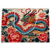 Chinese Dragon Year "Borduurwerk" Zodiac verjaarda Groot Cadeauzakje (Voorkant)