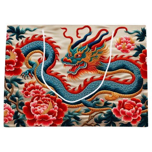 Chinese Dragon Year "Borduurwerk" Zodiac verjaarda Groot Cadeauzakje