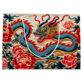Chinese Dragon Year "Borduurwerk" Zodiac verjaarda Groot Cadeauzakje (Achterkant)