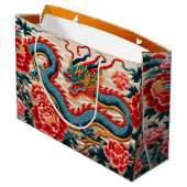 Chinese Dragon Year "Borduurwerk" Zodiac verjaarda Groot Cadeauzakje (Achterkant Gekanteld)