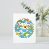 Chinese Dragon Yin Yang Briefkaart (Staand voorkant)