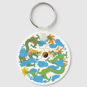 Chinese Dragon Yin Yang Sleutelhanger