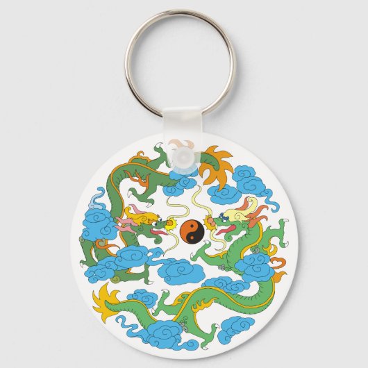 Chinese Dragon Yin Yang Sleutelhanger (Voorkant)