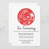 Chinese draken-huwelijksthecérémonie uitnodiging (Voorkant / Achterkant)