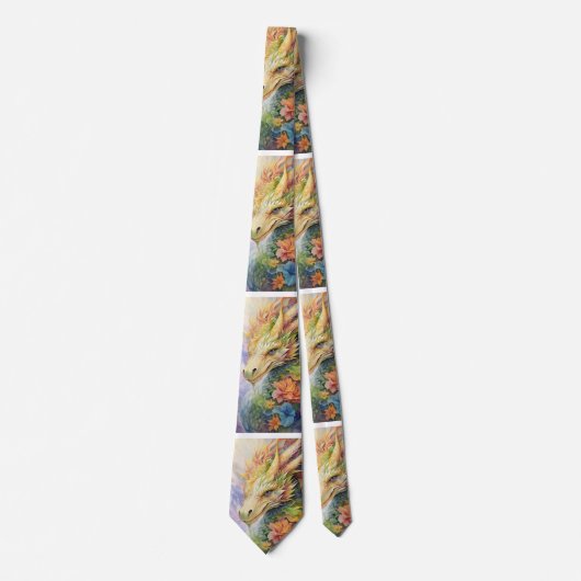 Chinese Draken Regenboog Patroon Stropdas (Voorkant)