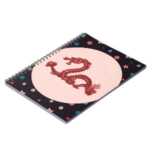Chinese Draken Ster Patroon Fantasie Kunst Notitieboek