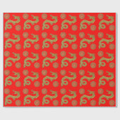Chinese draken welvaart symboliseert uw kleur cadeaupapier (Vlak)