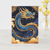 Chinese draken wenskaart kaart (Gele Bloem)