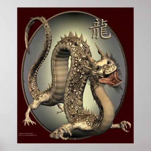  Chinese drakenafdrukken Poster (Voorkant)