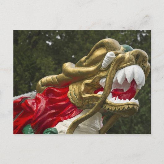 Chinese drakenboot boegbeeld, Stanley Park Briefkaart (Voorkant)