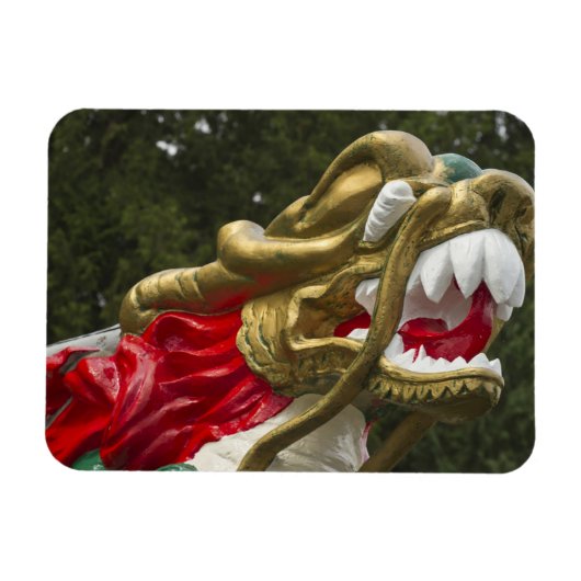 Chinese drakenboot boegbeeld, Stanley Park Magneet (Horizontaal)