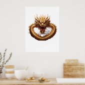 Chinese Drakenkracht Poster (Keuken)