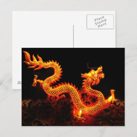 Chinese drakenlantaarn briefkaart (Voorkant / Achterkant)