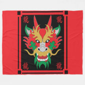 Chinese drakenmaskers Aziatische kunst Fleece Deken (Voorkant (Horizontaal))