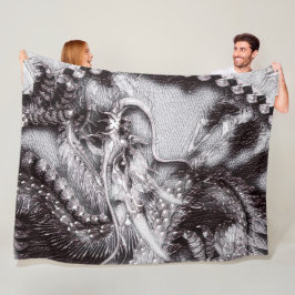 Chinese drakenpotloodkunst fleece deken