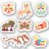Chinese drakenSticker Sticker (Voorkant)