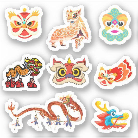 Chinese drakenSticker Sticker (Voorkant)