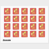 Chinese drakenStickers Vierkante Sticker (Vel)
