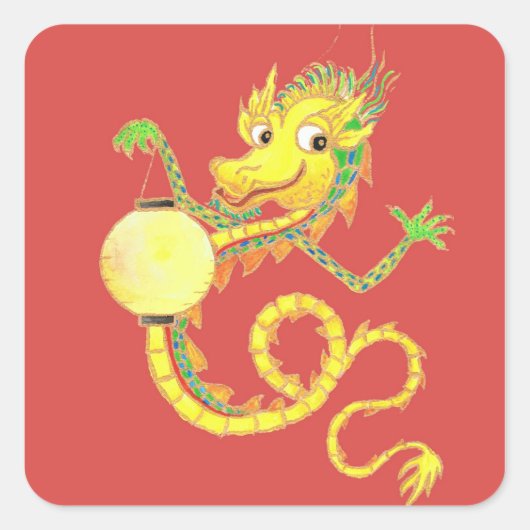Chinese drakenStickers Vierkante Sticker (Voorkant)
