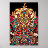 Chinese drakentotem, tattoo kunst poster (Voorkant)