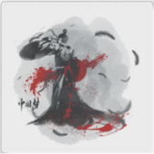 Chinese Droom - Inktdans en Rode Zon Sticker (Voorkant)