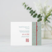 Chinese Dubbele Geluk Modern sparen de Datum Save The Date (Staand voorkant)