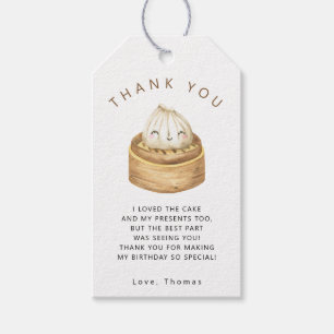 Chinese dumpling verjaardagsfeest bedankt cadeaulabel