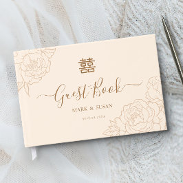 Chinese Elegante Dubbele Geluksbruiloft Gastenboek