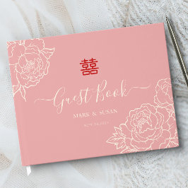 Chinese Elegante Dubbele Geluksbruiloft Gastenboek
