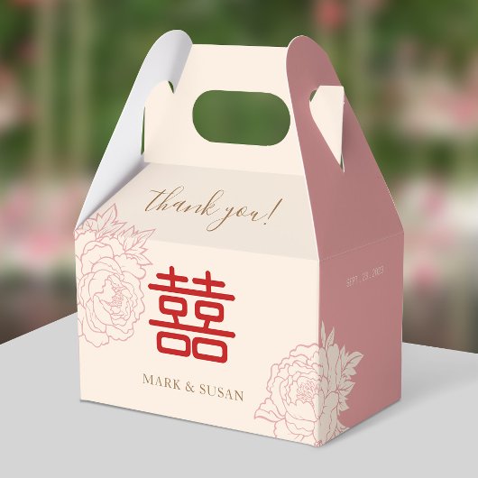 Chinese Elegante Dubbele Geluksrozen Bruiloft Bedankdoosjes