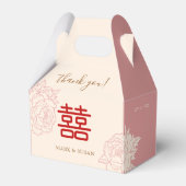Chinese Elegante Dubbele Geluksrozen Bruiloft Bedankdoosjes (Voorkant Zijde)