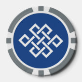 Chinese elegantie in blauw poker chips (Voorkant)